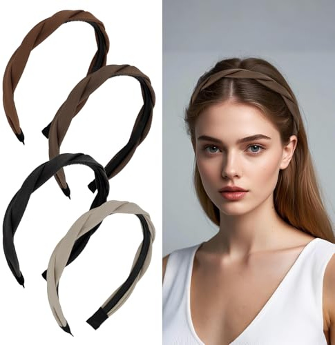 Norbiariz 4 Pack Headbands for Women, Fashion Wide Womens Hair Bands Hair Accessories
