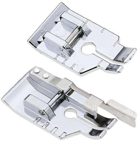 2PCS 1/4'' Quilting Patchwork Sewing Machine Presser Feet - 1 with Edge Guide & 1 Without. Fits Low Shank Snap-On Singer, Brother, Babylock, Euro-Pro