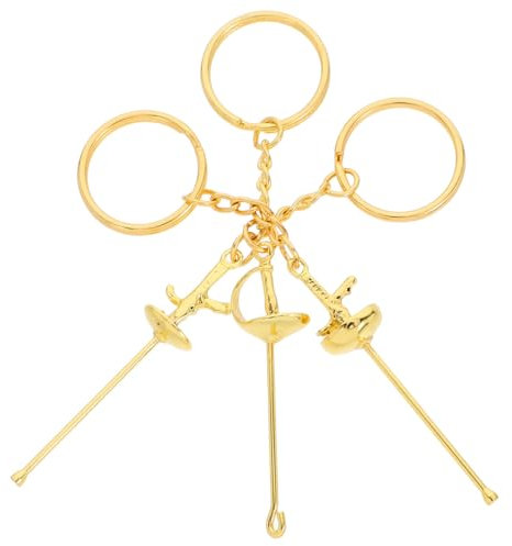 Garneck 3stücke Metall Fecht Schlüsselanhänger Haken Rucksack Anhänger Schlüsselring Andenken Sport Souvenir Für Fechter Event Geschenke Party Dekoration