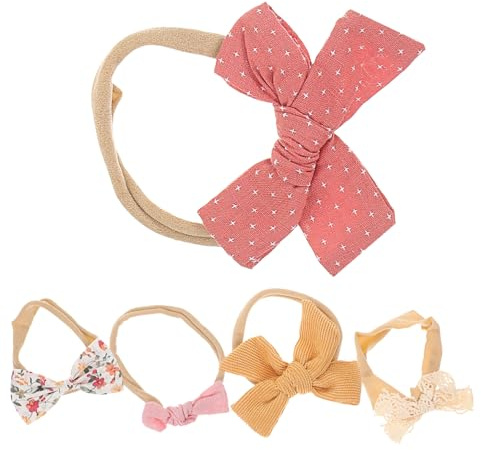 GARVALON 5pezzi Fascia per Capelli Bambina Fiocco Fasce Elastiche per Ragazzo Ragazza Ragazza e Ragazzo Piccoli Accessori per Capelli Carini per Feste e Uso Quotidiano