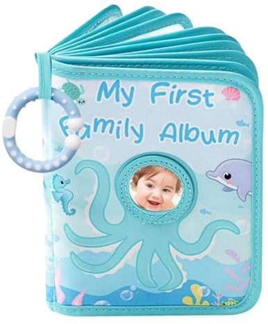 First Photo Album - Soft Photo Tessuto Book | Nuovo Bebe Bebe Memory Book | Photo Family Book | Il Tessuto Morbido A Tema Octopus Contiene Un Album Di Foto 4x6inch Per I Grands-Parare