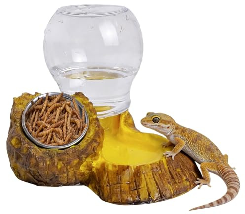 Berriphonia Plato De Comida para Tortugas – Cuenco Alimentador De Reptiles, Plato De Agua Camaleón | Bandeja De Alimentación para Terrario, Tortuga, Serpiente, Dragón Barbudo, Leopardo, Hábitat, EST