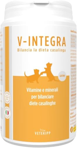 V-INTEGRA Chaton - Supplément Complet Riche en vitamines et minéraux pour la Ration ménagère et Barf des Chaton - 200 g - Produit en Italie