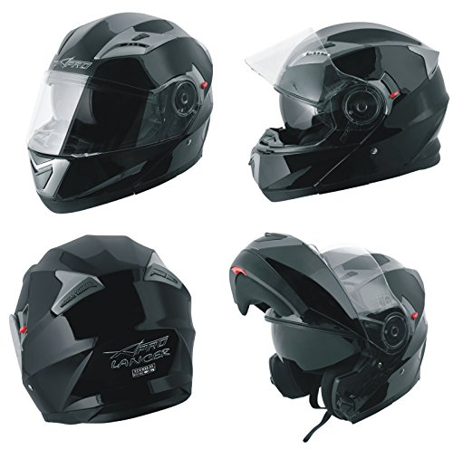 Casco Modular Homologado Moto Touring Sport Pantalla Parasol Negro M