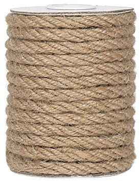 Tenn Well 6mm Jute Rope, 33 Feet Natural Craft Rope Thick Twine for Gardening, Bundling, Decorating, DIY Crafts (Brown)
