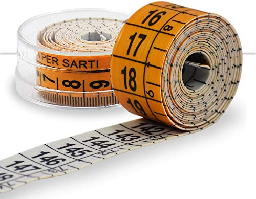 Maßband BENESSERE In Linea® - Maßband körper - Massband - Measuring tape - körpermaßband - orangefarbenes Maßband mit praktischem Kunststoffkoffer - doppelte Graduierung 1,5 m
