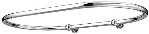 Luxury Oval Shower Curtain Rod(Free Curtain Rings) Wall Mounted for Clawfoot Tub, Freestanding Heavy Duty Curtain Rail in Chrome Finish- 45 x 25 Inch