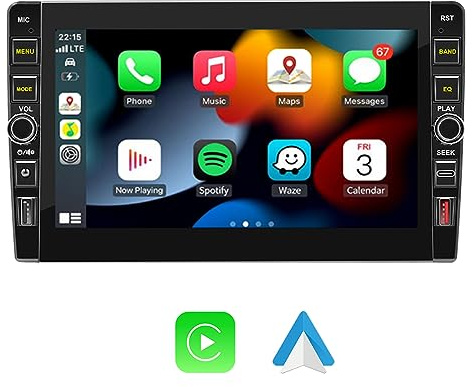 BOOMBOOST 9 Inch Android Car Stereo Wireless CarPlayer Android Auto Double Din Touch screen Radio Support GPS Navigation Bluetooth RDS Radio WiFi USB (1+32G)