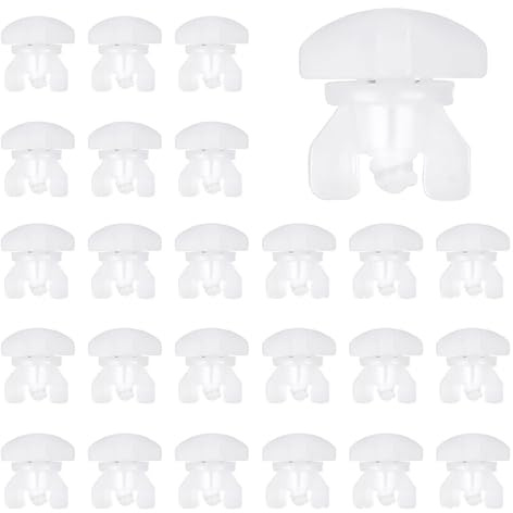 SinChic Topes Intermedios,24 PCS Tapones de Riel de Cortina Accesorios de Repuesto de Cortina Deslizante de Riel de Cortina de Plástico Cortina Blanca en Tamaño Estándar