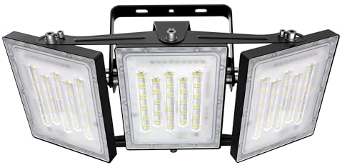 STASUN 300W LED Fluter, IP66 wasserdicht, 30000lm, LED Außenbeleuchtung, äquivalent zu 1800W Halogenlampen, 6000K Tageslicht, einstellbare Fluter für Scheunen, Innenhöfe und Garagen (Schwarz)