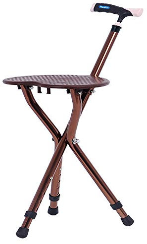 Stativ-Klapp-Gehstock mit Sitz, Teleskop-Hocker, Stuhl, Balance-Mobilitätshilfe für ältere Männer und Frauen mit Griff und Gummispitze Star of Light