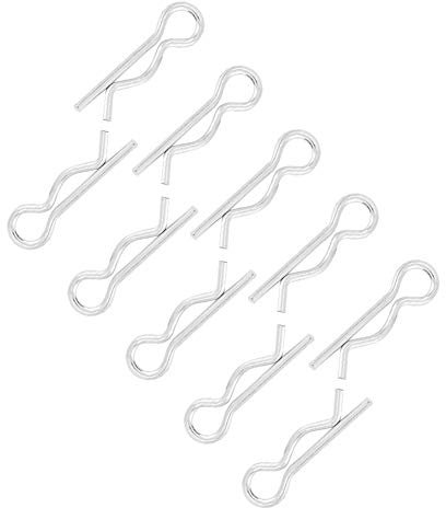 Attelle 1,2 M Clips à Goupilles Fendues en Fer galvanisé de Type R, Goupilles de Retenue Plaquées Zinc, Pinces à Ressort, épingle à Cheveux - 1,2 X 20 Mm, Fer galvanisé, Argent