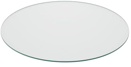 Relaxdays Piano Vetro Temperato Tavolo Rotondo da Ø 70 cm, 8 mm, ESG, Lastra per Camino a Legna, Trasparente