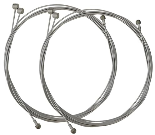 JchEnye 2 x câbles de frein pour roues avant et arrière, universel, zingué, âme du dérailleur arrière, env. 2,1 m de long, argenté