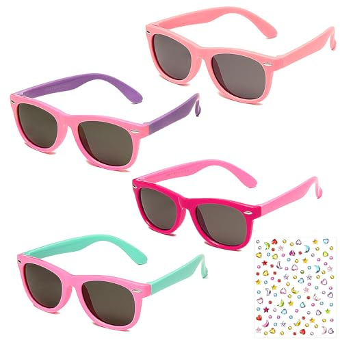 Gobiufy 4 Pair Kids Sunglasses Set Toddler Sunglasses Girls Sunglass
