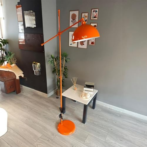 bamyum Gorkiede Lampadaire Métal, Lampadaire Salon Moderne pour Chambre à Coucher, Chambre D'enfant avec Douille E27 30 cm, Abat-Jour Réglable, Orange