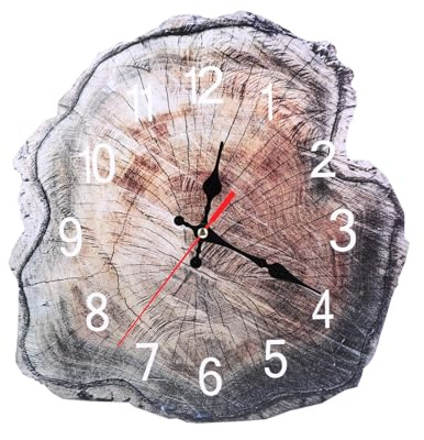 TOGEVAL Horloge Murale Design Anneaux Annuels Silencieuse Décorative pour Salon Chambre Cadeau de Pendule Murale