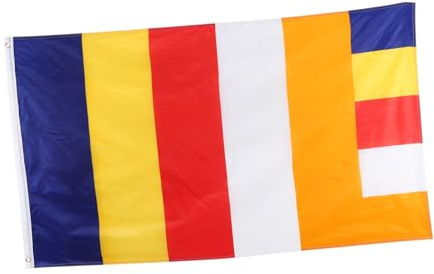ARTIBETTER Bandiera Buddhista in Poliestere per Preghiera e Benedizione Decorazione Colorata per Interni ed Esterni Adatta Templi Preghiera