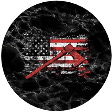American Flag Firefighter Axe Round Acrylic Fridge Decor 2.17 Inch Decorative Kitchen Office Decor7