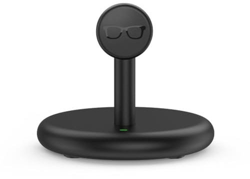 Lagomloot Stazione di ricarica magnetica USB C, supporto di ricarica rapida per Ray-Ban per Meta per occhiali SMART per Wayfarer Headliner Skylar HSTN, supporto da tavolo in ABS nero