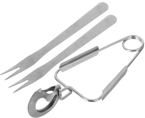 DEEPCRAFF Juego de Pinzas Diseño Ergonómico para Caracoles Tenedor Resistente y Ligero de Acero Inoxidable para Servir Mariscos en Cocina