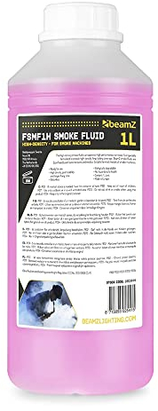 beamz FSMF1H High-Density Smoke Machine Fluid 1L – Premium Fog Juice Liquid for DJ Events, Party Atmosphere, Stage & Theatre Special Effects, Non-Toxic, Odourless, Eco-Friendly, Pink Colour