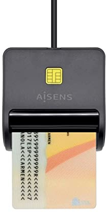 AISENS - ASCR-SN01-BK - LECTOR DE TARJETA DNI, NEGRO