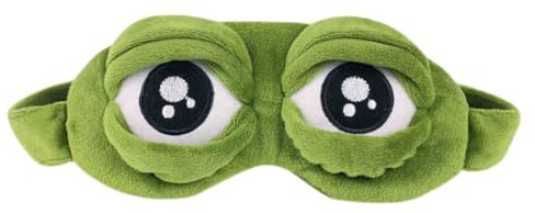 QEDBOJE maschera per dormire, peluche, divertente e innovativa, maschera per dormire maschera per gli occhi con fascia per capelli, adatta a bambini, donne e uomini (verde)