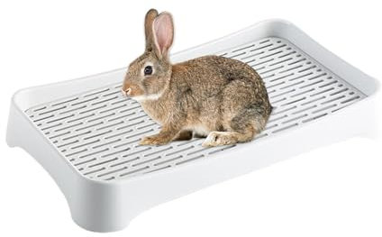 Kaninchentoilette – leicht zu reinigende Katzentoilette für Kaninchen, Meerschweinchen, Hamster | Eckbox für Tiere, geeignet zum Training von Nagetieren, praktisch und hygienisch