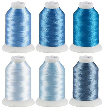 ilauke 6 färger polyester maskiner broderigarn, 500 m (550 Y) maskinbroderigarn, sygarn, sygarset, för armband broderi, hantverk, quiltning, symaskin