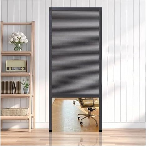 No Drill Honeycomb Folding Door Pull Down, Invisible Sliding Accordion Door For Kitchen/Closet/Bedroom/Patio, Laundry Room Retractable Doors Hardware, Custom Size(45x80in(114x203cm))