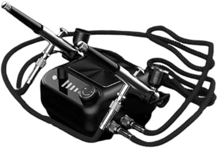 Toplionace Kit Compressore Mini Aerografo con Doppie Pistole da 0,3mm e 0,5mm, Pistola a Spruzzo Portatile per Verniciatura di Modelli, Mobili, Trucco
