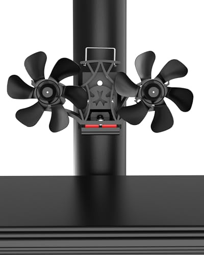 TITECK Ventilateur de poêle magnétique, ventilateur de cheminée sans électricité, ventilateur silencieux pour poêle à bois/cheminée/four/bois，à double tête