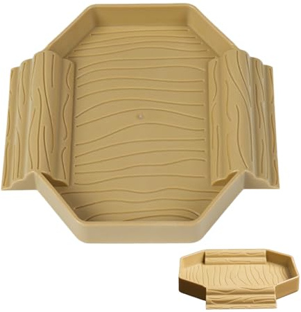 Tortoise Food Bowl - PP Tortoise Water Dish | Reptil pool maträtt naturlig look med | Hälsa bevarar renhet sköldpadda vattenkar idealisk för utfodring, hydrering