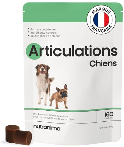 Nutranima – Articulaciones para Perros | Suplemento para la Movilidad y la Artrosis | 160 Bocados Naturales | con Colágeno | Fórmula Veterinaria – Marca Francesa