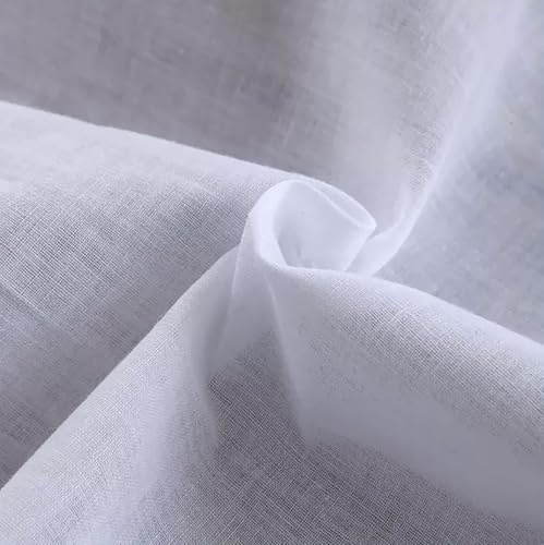 Tela Por Metros 100% Algodón 100cm x 150cm - Para Algodón Puro Tela De Forro Decorativa Textiles Manualidades Bordado Costura Confección - Blanco