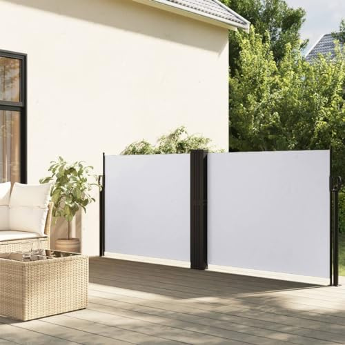 Generico Tenda da Sole Laterale Retrattile Bianca 120x1200 cm,Bianco,12.5kg,4004796
