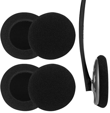 4 Pièces Coussinets d'oreilles pour Casque, 50 mm Mousse Coussinets Oreillettes, Housses de Casque Extensibles Lavables pour Casques Écouteurs (Noir)