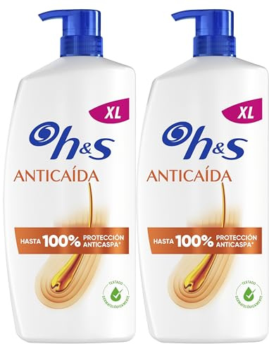 H&S Anticaída Champú Anticaspa con Cafeína, Clinicamente probado, 2x800ml | Actúa desde el Primer Lavado, Hasta 100% de Protección contra la Caspa