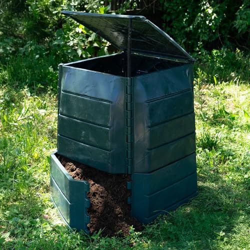 Thermokomposter 340L Komposter Garten – UV-beständig, wetterfest & stabil – Schnellkomposter mit Belüftungssystem für effiziente Kompostierung – Easy-Lock Montage ohne Werkzeug – Made in Österreich