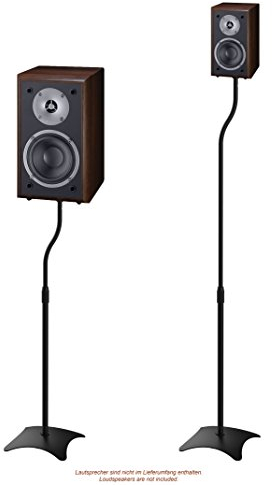 RICOO 2X Lautsprecherständer HiFi Audio Lautsprecher Ständer Universal BH08-B Höhenverstellbar Boxenständer Bodenständer Standfuss Stativ Boxen Speaker Stand Kabelführung Schwarz