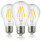 hellum LED Glühbirne E27 dimmbar, E27 7W warmweiß LED Lampe mit 806 Lumen LED Filament, E27 Vintage Led Leuchtmittel ersetzt 60-Watt Glühbirne, 2700 Kelvin warmweiss Klar, 206517 3er Pack