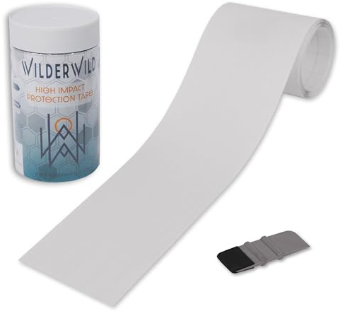 WilderWild Bike Frame Protection Tape- High Impact Clear Vinyl Wrap Includes Tool (4”x72) Bicycle Frame Protector, Mountain Bike Frame Guard Chainstay Protector (Clear)