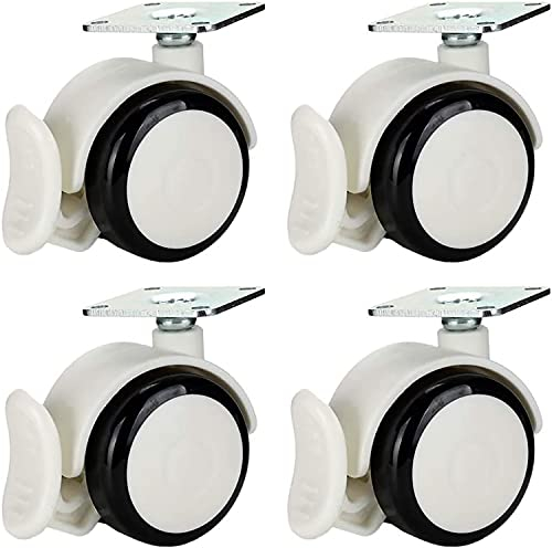 Ruedas para muebles con freno, ruedas para muebles con freno, ruedas de transporte de 50 mm, capacidad de carga de 200 kg, juego de 4 ruedas giratorias con freno, ruedas para muebles de palés
