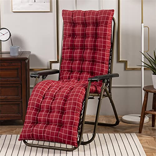 Morbuy Cojín para Tumbona de Jardín, Suave y Cómodo Cojín Reclinable Colchoneta Tumbona Exterior Ideal para Tumbonas, Sillas y Hamacas (48x160cm,Rojo)
