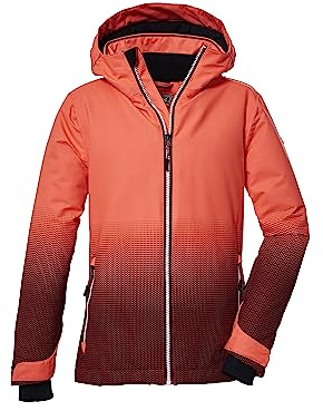 killtec niñas Chaqueta de esquí impermeable/chaqueta funcional con capucha y paranieves KSW 183 GRLS SKI JCKT, coral, 116, 39905-000