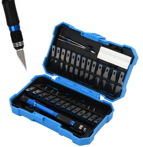 Dokeno 29 Stück Carving Craft Messer Schnitzmesser Skalpell Set mit Ersatzklingen Bastelmesser mit Nachfüllklingen Cuttermesser Präzision Bastelmesser Hobbymesser für DIY Art Work Skulptur