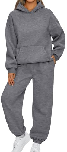 Shusuen 2 Piece Sets for Women Fall 2025 Long Sleeve Hooded Sweatshirt and Jogging Pants Outfits Sweatsuit Fashion Clothing