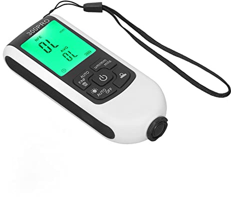 ERAY Coating Thickness Gauge, Backlight LCD Display HW 300PRO Paint Depth Meter, for Car Automotive, Manufacturing (White)