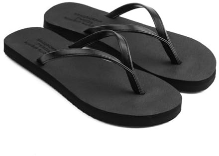 Anseom Parflip-flops för flipflops i läder, unisex strandsandaler för sommar, halkfri duschtoffel för män och kvinnor